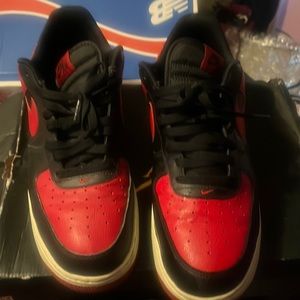 Black and red Nike Air Force one
